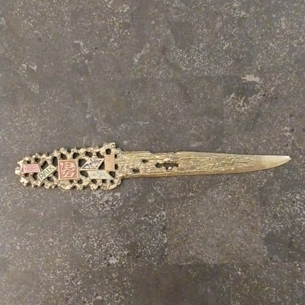 Rare-Vintage "Tree Of Life 1971" Brass Letter Opener